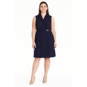 Calvin Klein Women's Navy Sleeveless Dress Plus Size 14 – Elegant Workwear